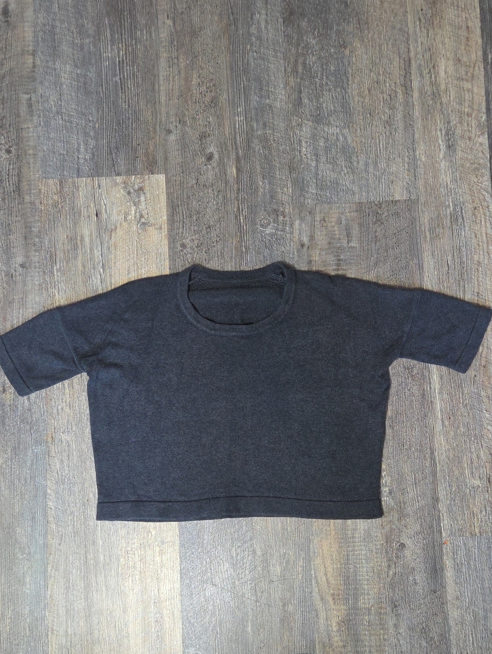 lululemon athletica Dark Charcoal Cropped Crew Neck Sweater